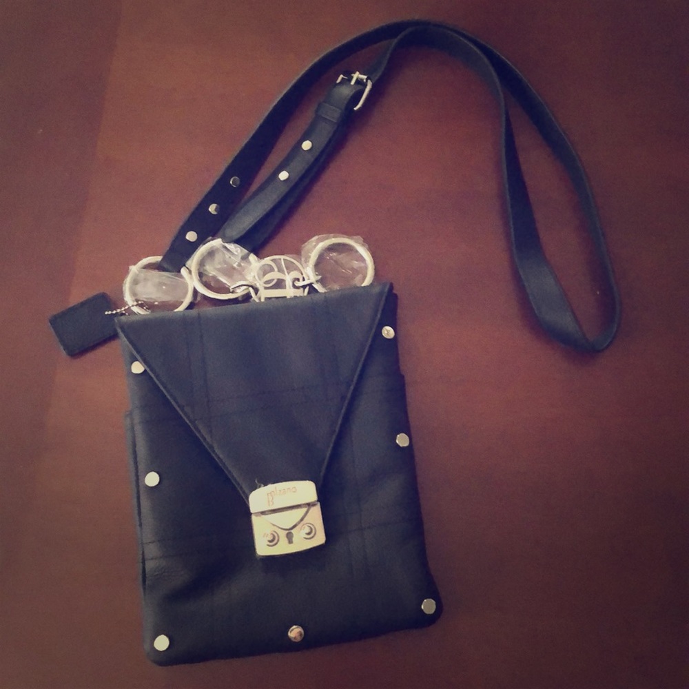 Donating soon! Brand new black leather satchel